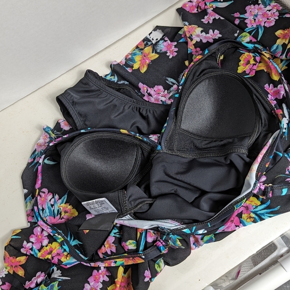 A.C.T swimsuit tropical print skirt sz 8 - Picture 2 of 8